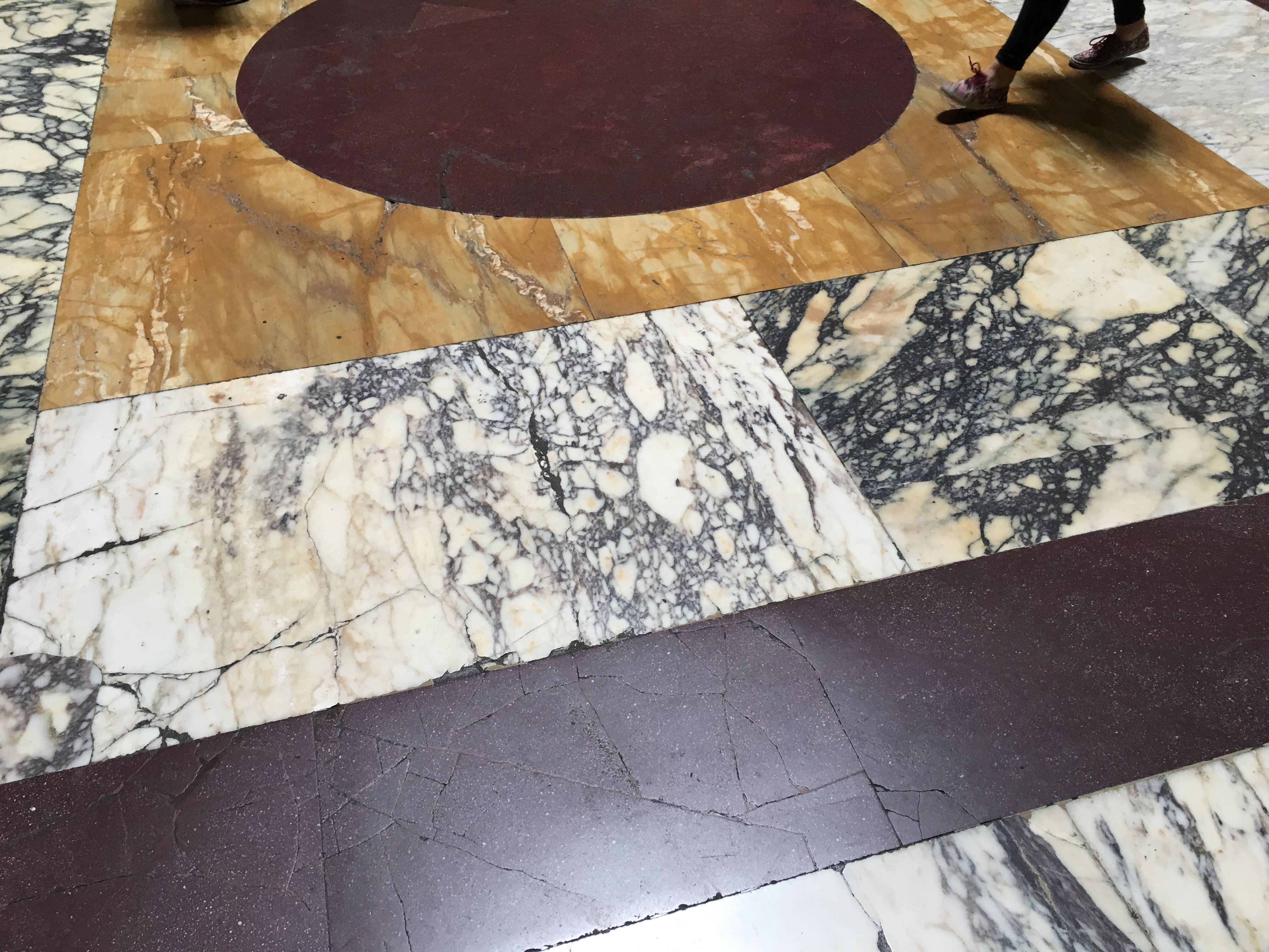 the marble floor 