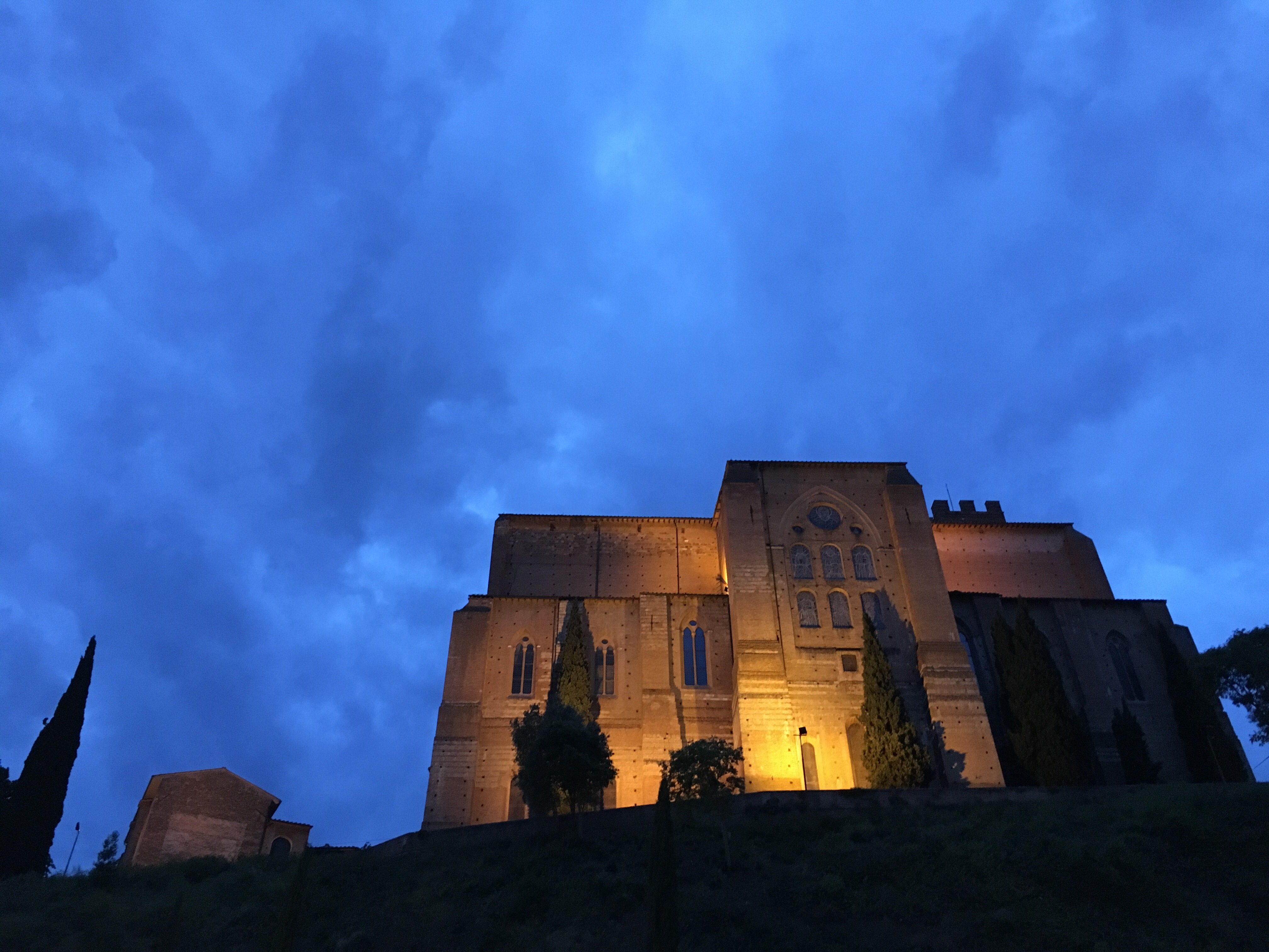 church against cloud backdrop