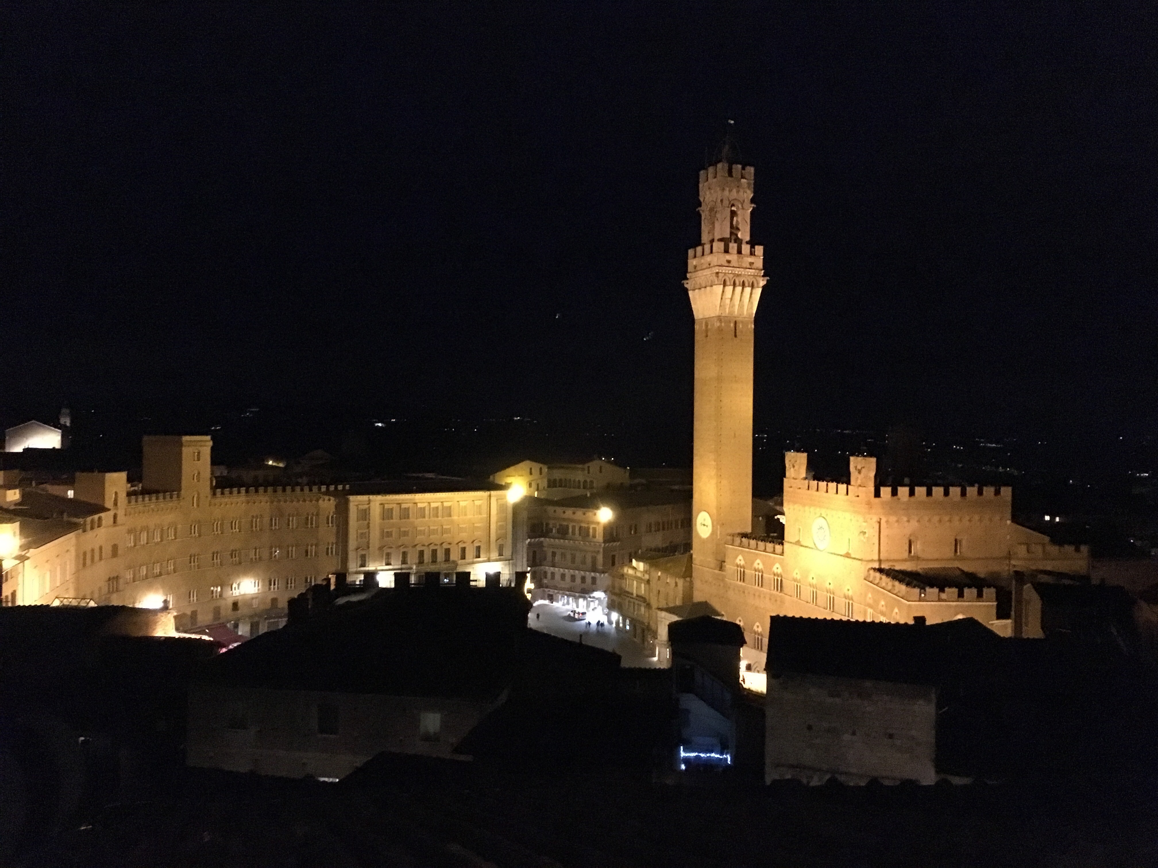 view of tower and buildings in the town square